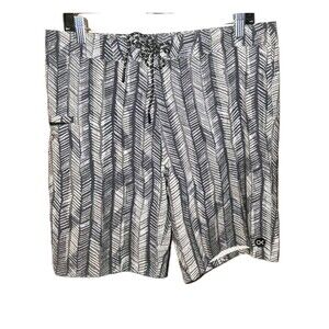 OUTERKNOWN Sz32 Black White Recycled Polyester Drawstring Fair Trade Surf Shorts